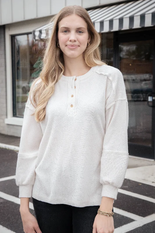 Can't Be Beat Laura Ribbed Melange Hacci Sweater, Sand Beige