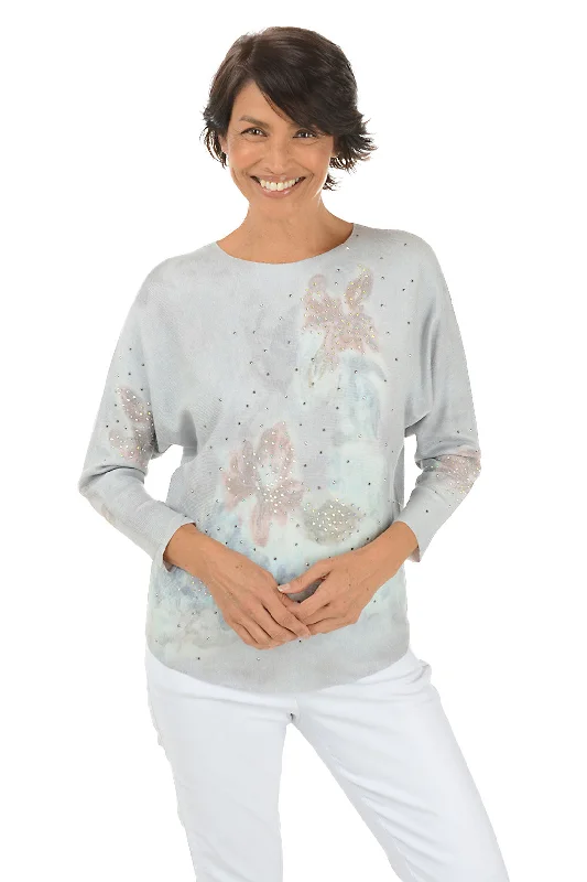 Low Prices Hazy Jeweled Dolman Sleeve Sweater