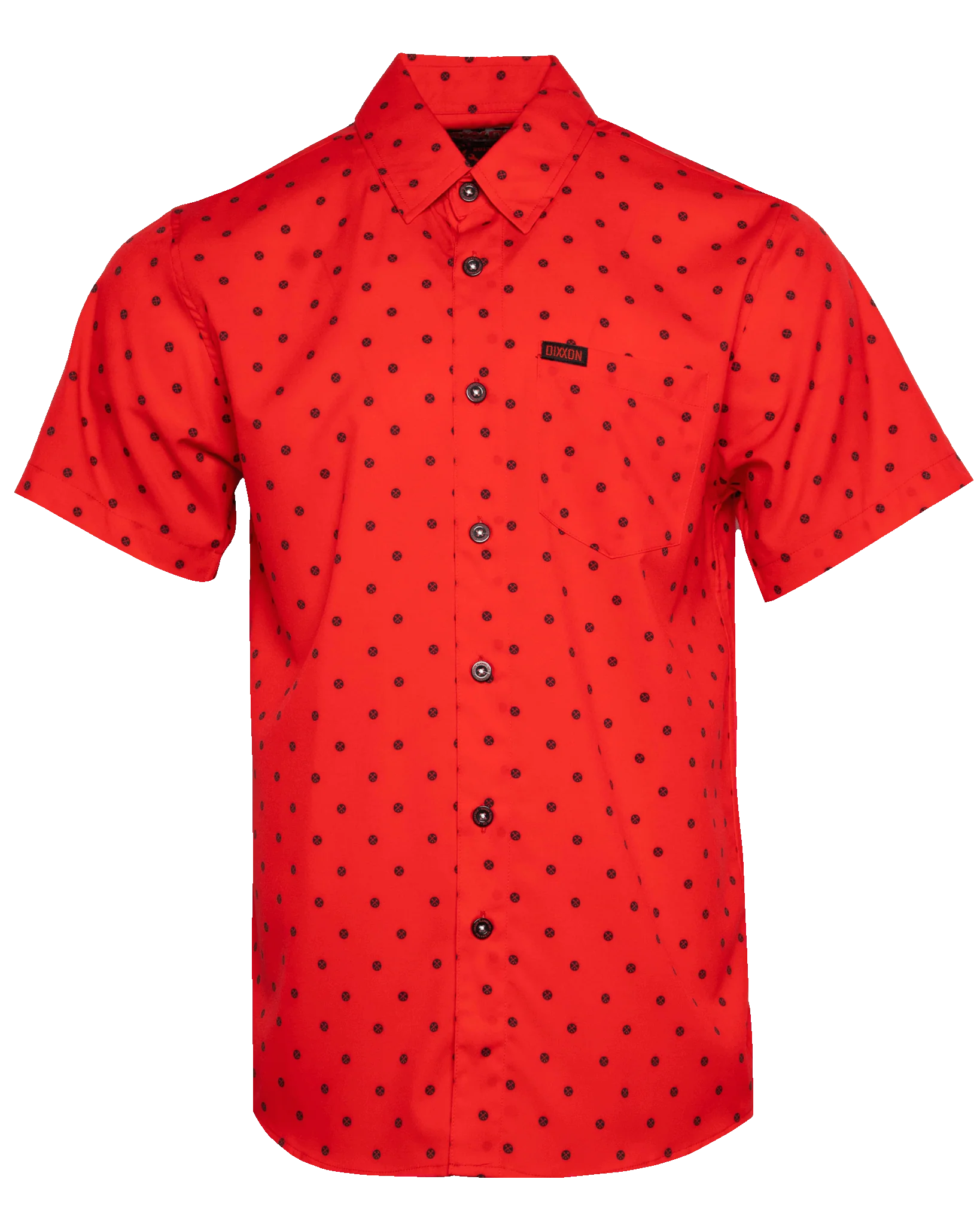 Polkacide Short Sleeve Party Shirt -Red/Black