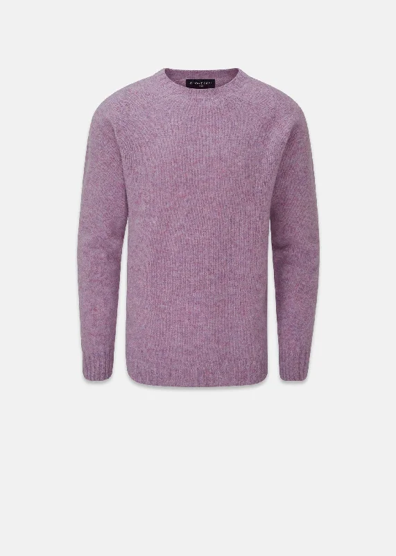 Oxford Brushed Lambswool Jumper Purple