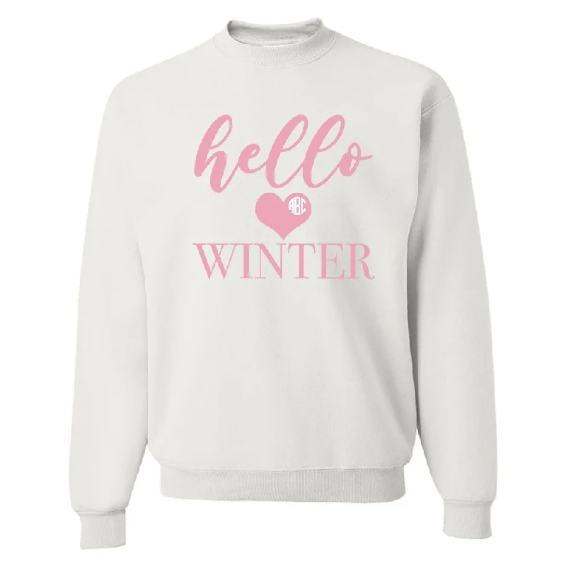 Loyalty Reward Monogrammed 'Hello Winter' Crewneck Sweatshirt