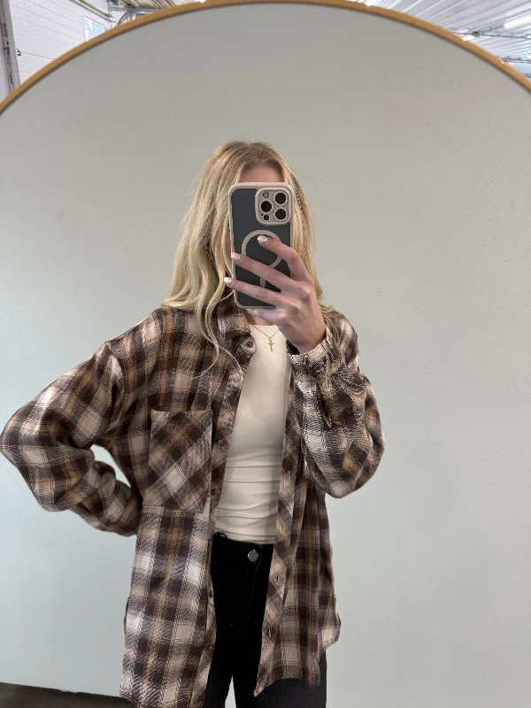 Clearance Event JAGGER OVERSIZED FLANNEL BUTTON DOWN