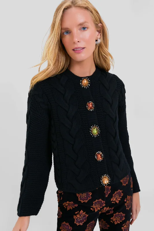 Closeout Black Portrait Cardigan
