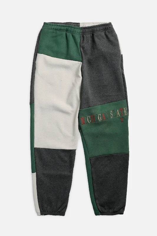 Markdown Sale Unisex Rework Michigan State Patchwork Sweatpants - S