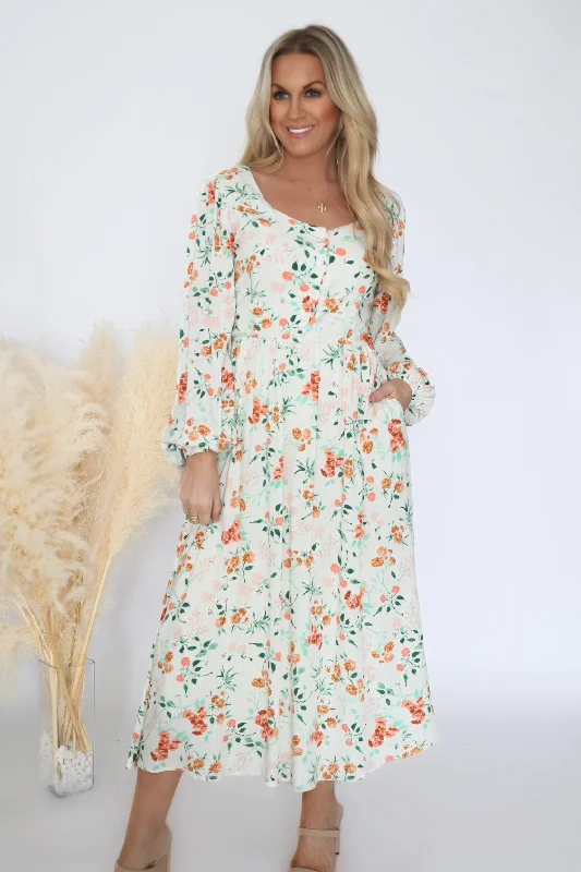 Weekend Specials to Indulge In Bloom Brigade Midi Dress(FINAL SALE)