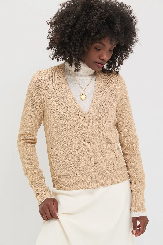 Lowest Price Tan Metallic Rene Cardigan
