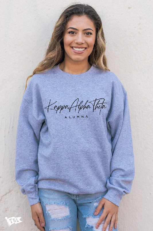 New Deals Kappa Alpha Theta Alum Script Crewneck