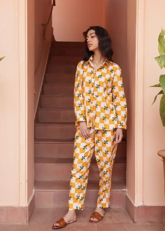 Now Available Agua Pants- Mustard Checks