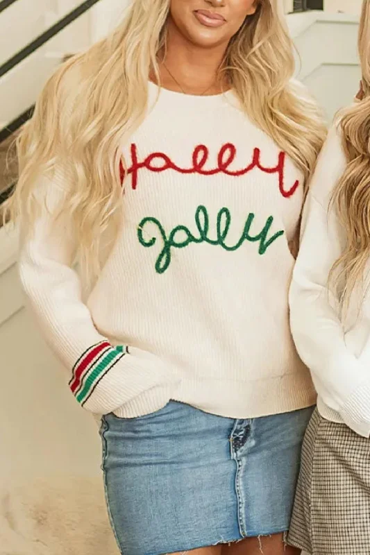 Clearance Items Letter Round Neck Long Sleeve Sweater
