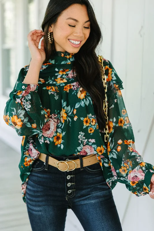 Weekend Deals You Can't Resist Need You Now Green Floral Blouse