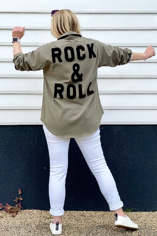 Deep Savings Rock & Roll Shirt | Khaki x Black