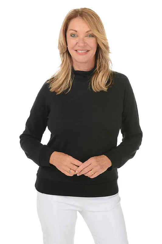 Markdown Madness Mock Neck Raglan Sleeve Scuba Sweatshirt
