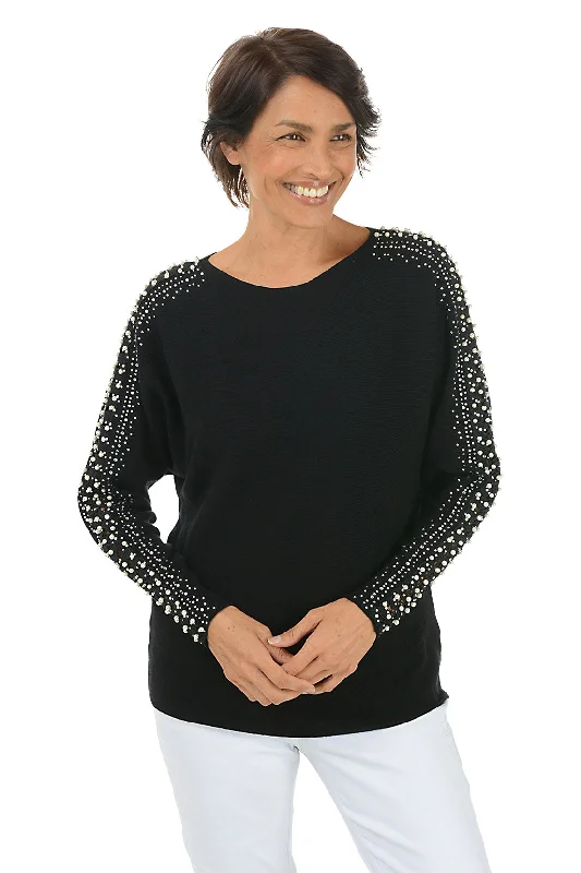 Epic Deals Pearl Embellished Long Sleeve Sweater