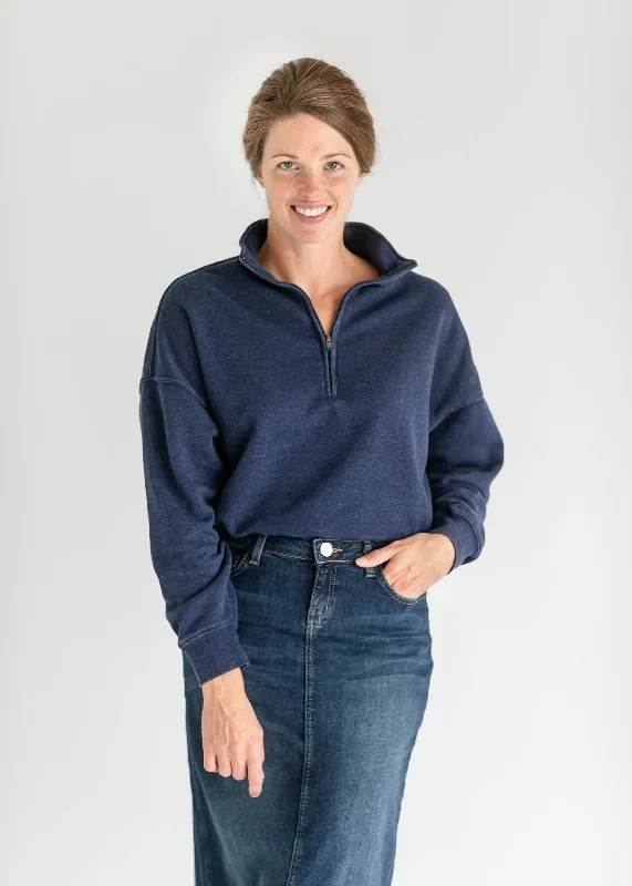 Value Deals Cameryn Quarter Zip Drop Sleeve Sweatshirt