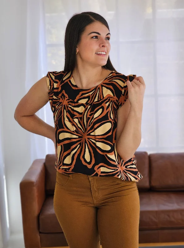 YEAR-End Clearance Amanda Blouse Black Bloom