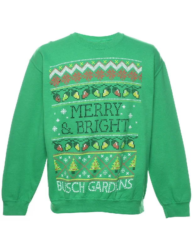 Nordic Print Christmas Sweatshirt - M