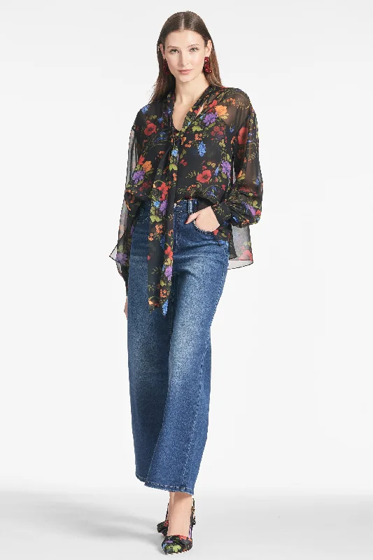 Closeout Nora Top - Noir Wildflower