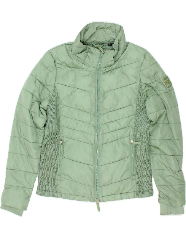 Deal of the Week SUPERDRY Womens Padded Jacket UK 14 Medium Green Polyester