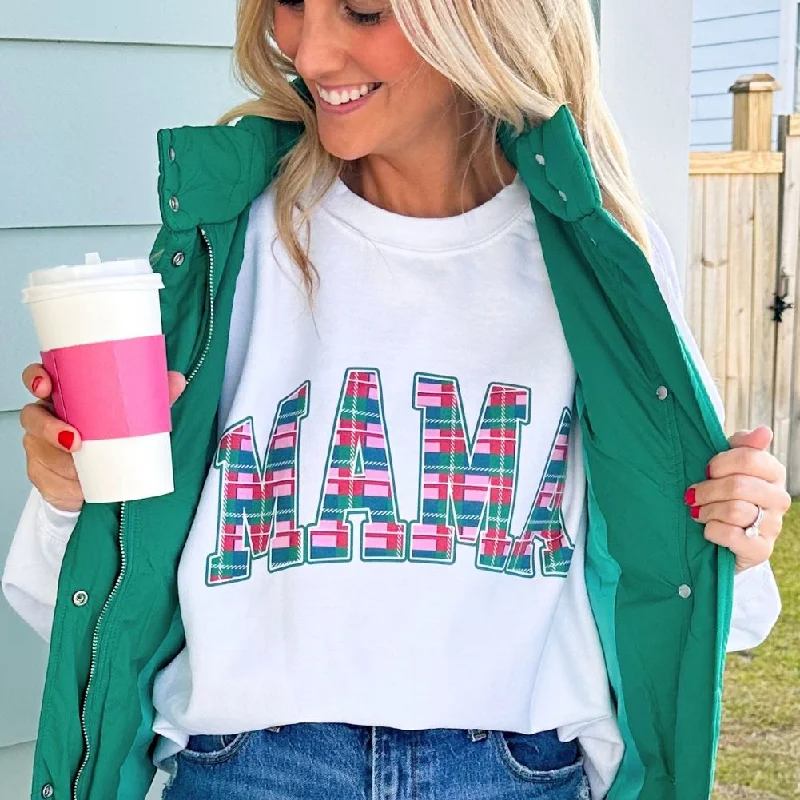 Special Buy 'Mama Christmas Plaid' Crewneck Sweatshirt