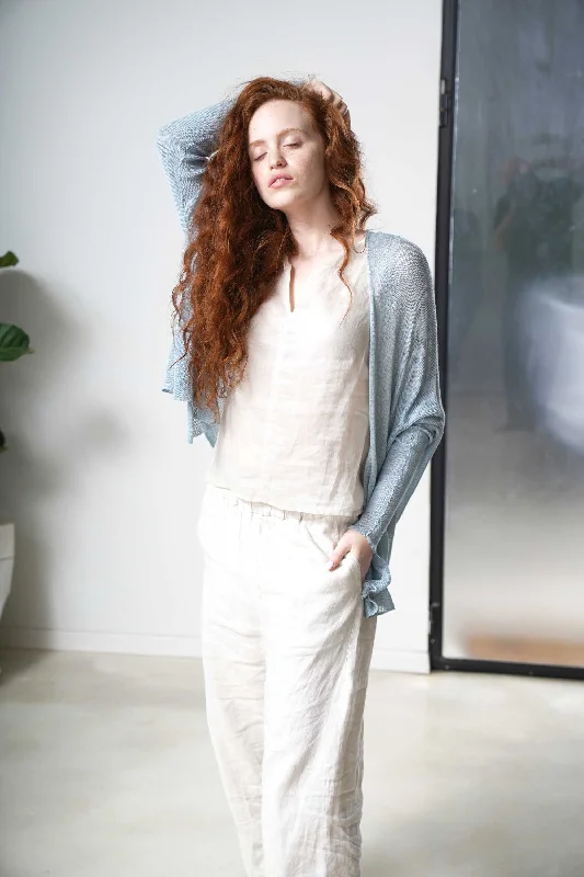 Weekend Offers That Please Mint Light teal Breve Short Bamboo Cardigan