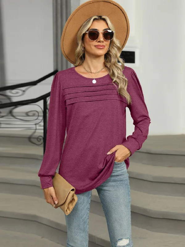 Super Deal Round Neck Long Sleeve T-Shirt