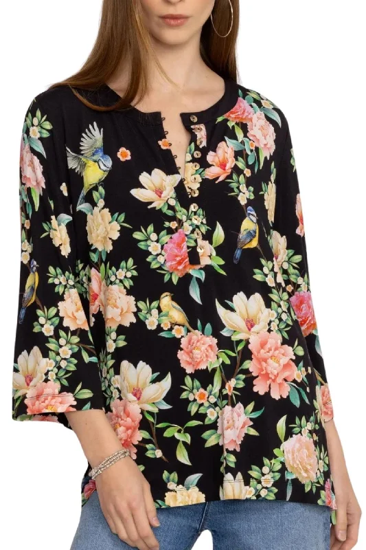 Time-Limited Offer BIRDIE BUTTON FRONT TUNIC - T22424-1