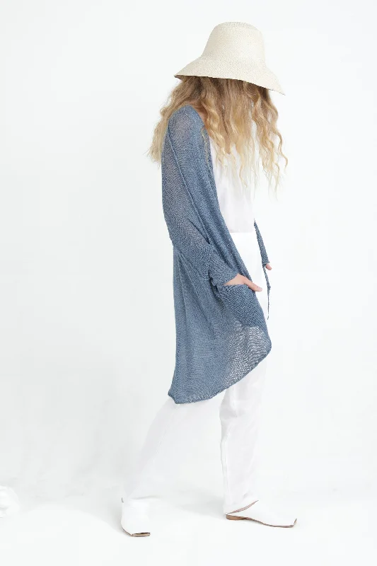 Weekend Discounts to Delight Peacock Blue Oversize T Light Sweater with Pockets