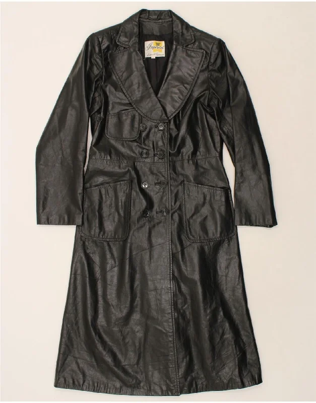 Special Discount IMPERIAL Womens Leather Coat UK 12 Medium Black Leather