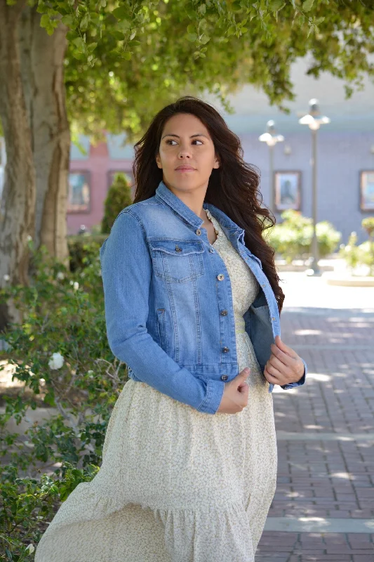 Act Now Marisa Light Wash Denim Jacket
