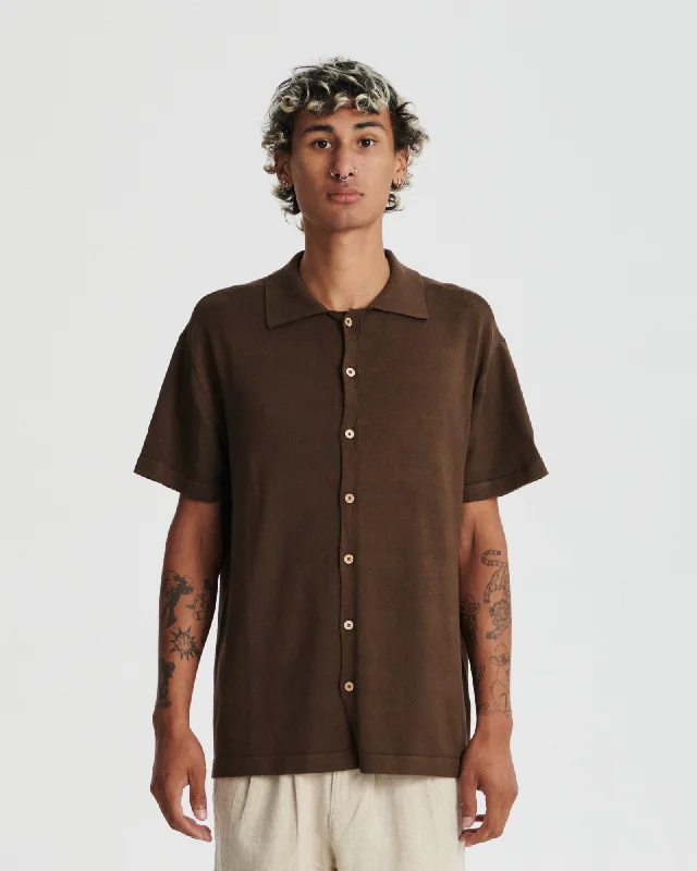 Humbug Knit Shirt - Brown