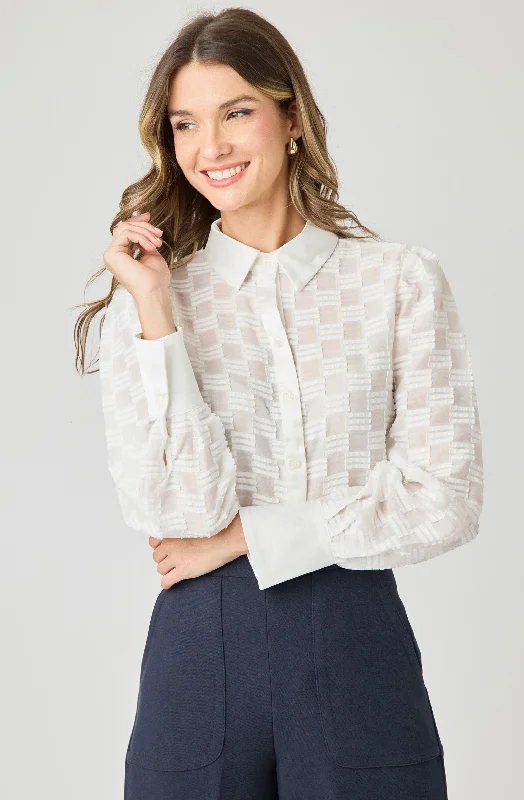 Weekend Deals That Thrill Semi-Opaque Textured Blouse