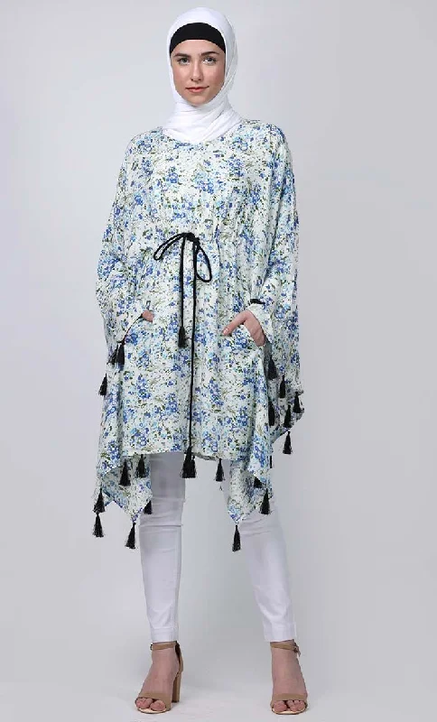 Weekend Deals That Sparkle Casual Everyday Wear  Printed Tunic With Tessels And Dori And Pockets