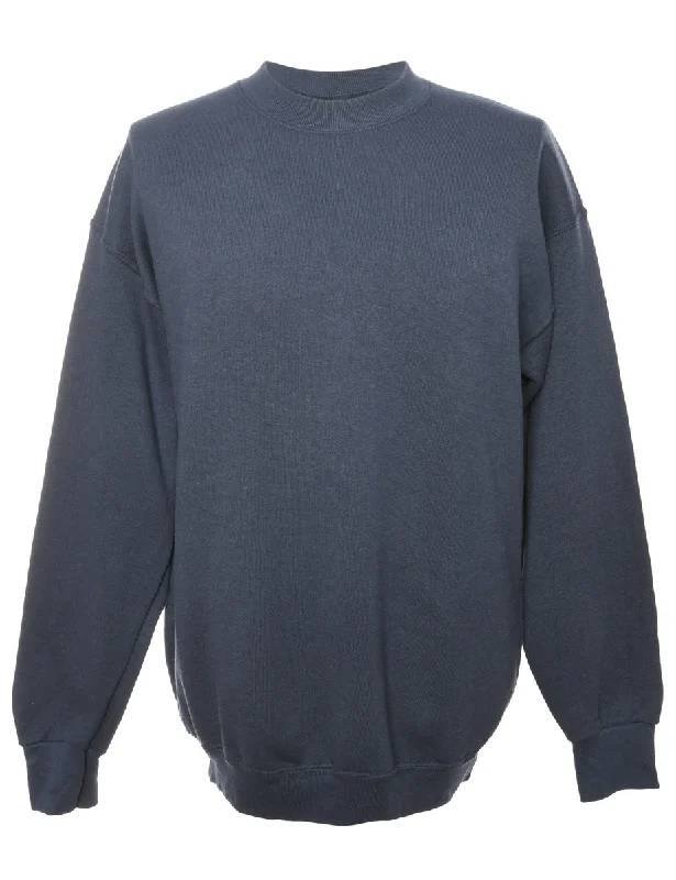 Navy Fruit Of The Loom Plain Sweatshirt - L