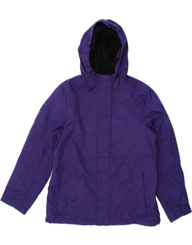 Instant Discount L.L.BEAN Womens Hooded Windbreaker Jacket UK 10 Small Purple Nylon