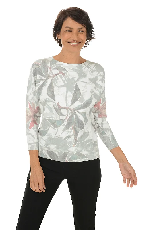 Daily Deals Tropical Dew 3/4 Dolman Sleeve Sweater