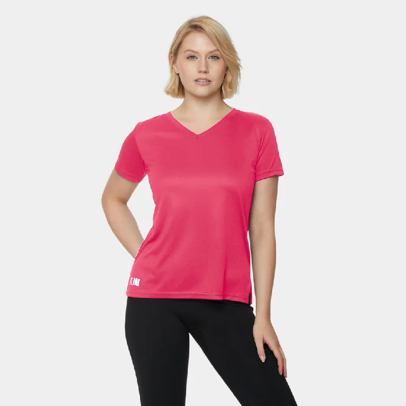 Grand Opening Sale Lightweight Sports T-Shirt V-Neck Pink
