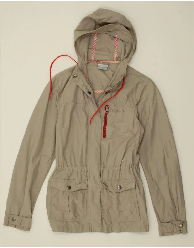 Final Offer COLUMBIA Womens Hooded Utility Jacket UK 6 XS Grey Cotton