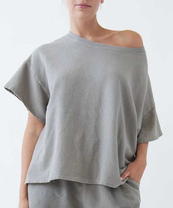 Shop and Save FABINA - Eco-Friendly Garment Dye Oversized Crop Top