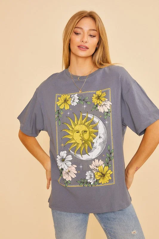 Weekend Specials to Enjoy Sun and Moon Graphic Tshirt