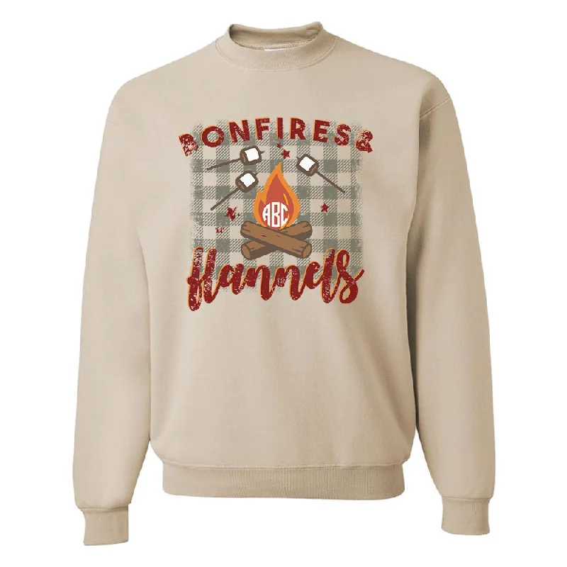 Buy Now Monogrammed 'Bonfires & Flannels' Crewneck Sweatshirt