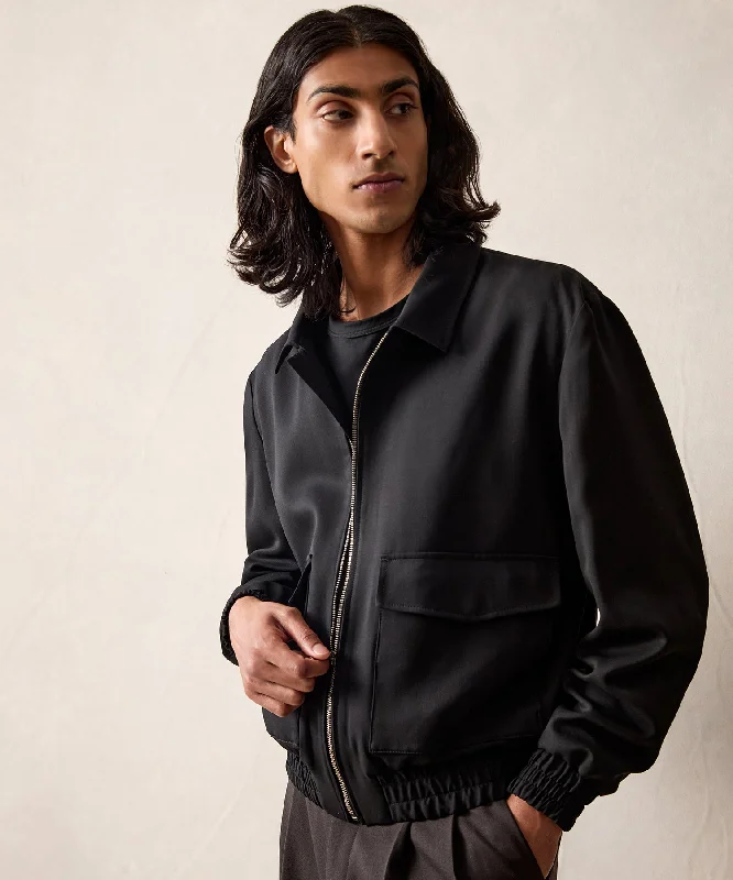 Italian Gabardine Grant Jacket in Black