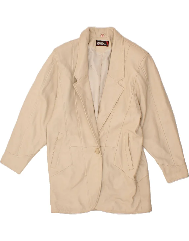 Weekend Specials to Relish GIORGIO MOBIANI Womens Oversized Leather Coat IT 38 XS Beige Leather Weekend Specials to Relish GIORGIO MOBIANI Womens Oversized Leather Coat IT 38 XS Beige Leather