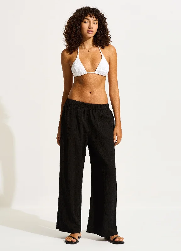 Best Bargains Crinkle Beach Pant - Black