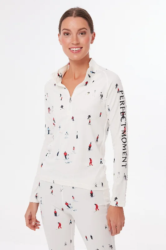 Weekend Deals That Amaze Dede Ski Print Thermal Half Zip
