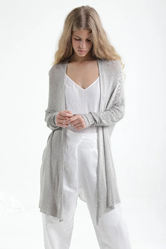 Exclusive Weekend Offers Inside Light Gray Meza Bamboo Cardigan