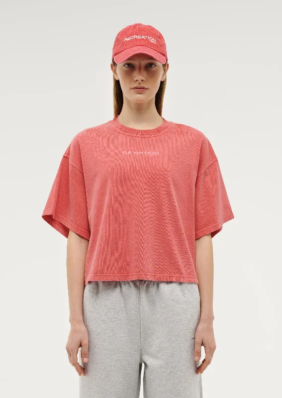 Crazy Savings NOMAD BOXY TEE IN WASHED POPPY RED