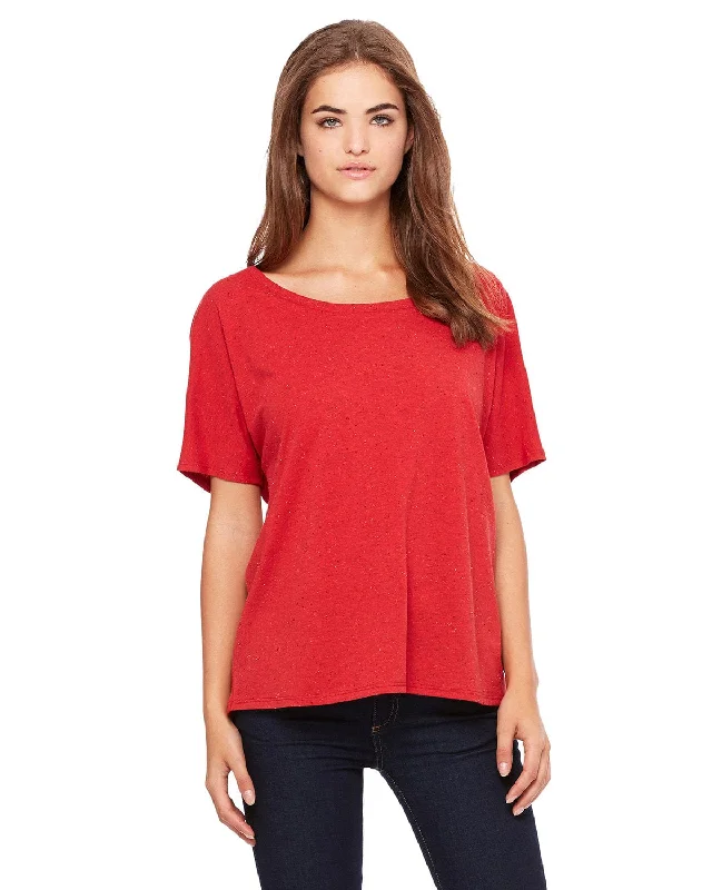 Bella+Canvas Ladies Slouchy T-Shirt | Red Speckled