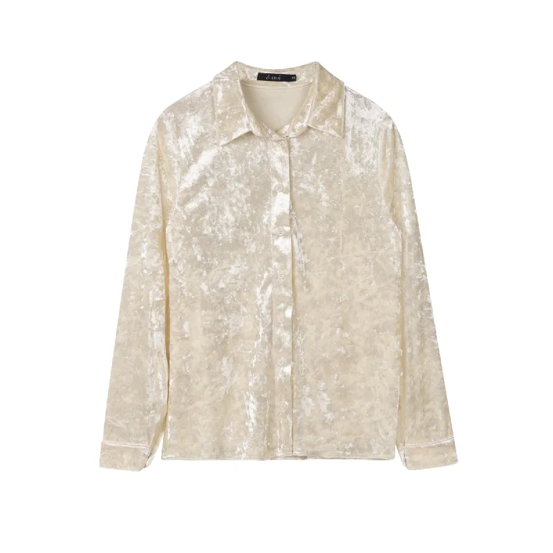Big Savings Velvet Blouse | Cream [Final Sale]