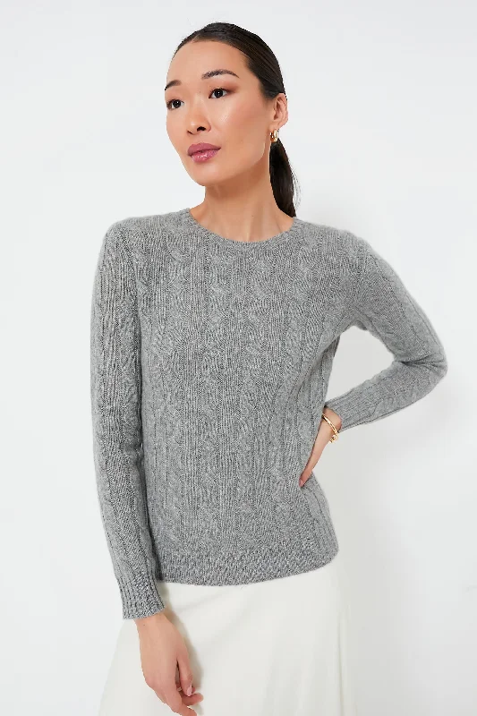New Deals Battalion Grey Heather Julianna Classic Cashmere Pullover