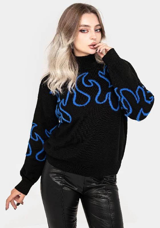 Now Available Blaze Flame Knit Jumper - Blue